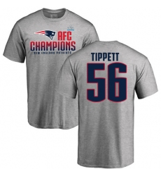 Nike New England Patriots #56 Andre Tippett Heather Gray 2017 AFC Champions V-Neck T-Shirt