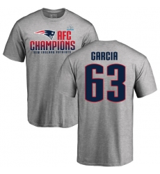 Nike New England Patriots #63 Antonio Garcia Heather Gray 2017 AFC Champions V-Neck T-Shirt