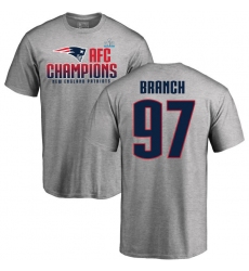 Nike New England Patriots #97 Alan Branch Heather Gray 2017 AFC Champions V-Neck T-Shirt