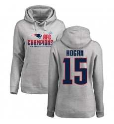 Nike New England Patriots #15 Chris Hogan Heather Gray 2017 AFC Champions Pullover Hoodie