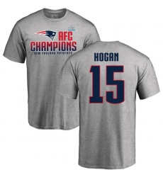 Nike New England Patriots #15 Chris Hogan Heather Gray 2017 AFC Champions V-Neck T-Shirt