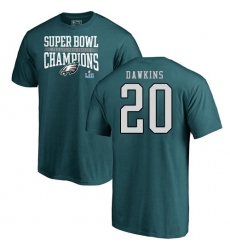 Nike Philadelphia Eagles #20 Brian Dawkins Green Super Bowl LII Champions T-Shirt