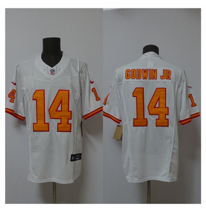 Men's Tampa Bay Buccaneers #14 Chris Godwin Jr. White 2025 F.U.S.E. Vapor Limited Football Stitched Jersey