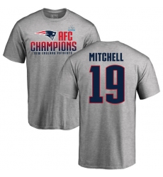 Nike New England Patriots #19 Malcolm Mitchell Heather Gray 2017 AFC Champions V-Neck T-Shirt