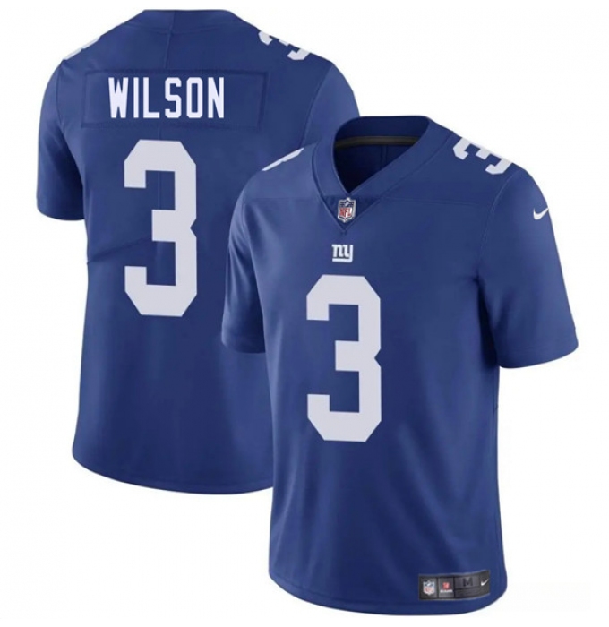 Men's New York Giants #3 Russell Wilson Blue 2025 Vapor Untouchable Limited Football Stitched Jersey