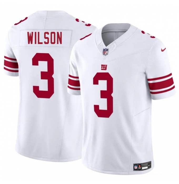 Men's New York Giants #3 Russell Wilson White 2025 F.U.S.E. Vapor Untouchable Limited Football Stitched Jersey
