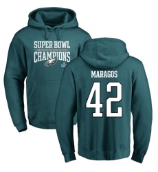 Nike Philadelphia Eagles #42 Chris Maragos Green Super Bowl LII Champions Pullover Hoodie