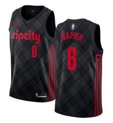Men's Nike Portland Trail Blazers #6 Shabazz Napier Authentic Black NBA Jersey - City Edition
