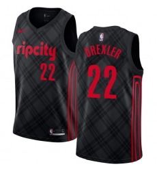 Men's Nike Portland Trail Blazers #22 Clyde Drexler Swingman Black NBA Jersey - City Edition