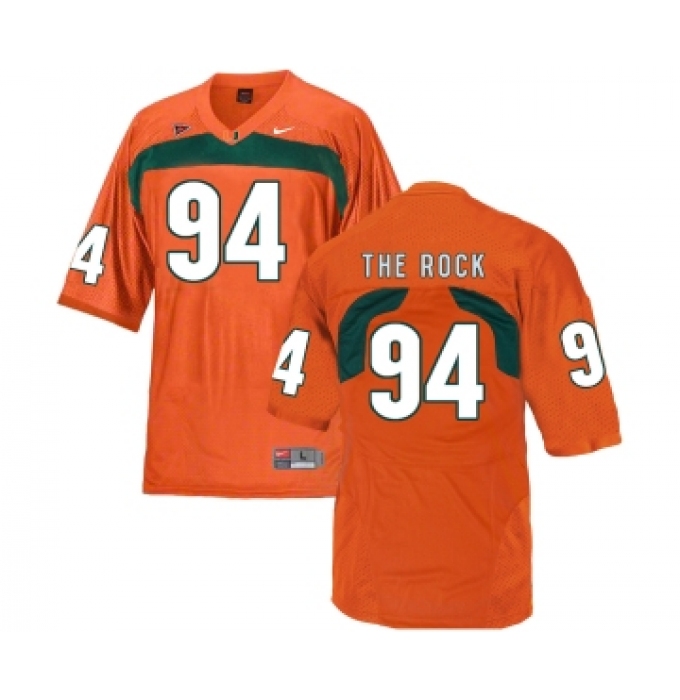 Miami Hurricanes 94 The Rock Orange College Football Jersey