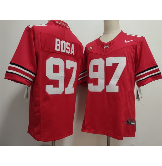 Men's Ohio State Buckeyes #97 Nick Bosa Red 2025 F.U.S.E. Limited Stitched Jersey