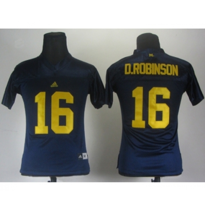 Women Michigan Wolverines 16 Denard Robinson Blue Jerseys