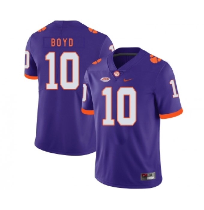 Clemson Tigers 10 Tajh Boyd Purple Nike College Football Jersey