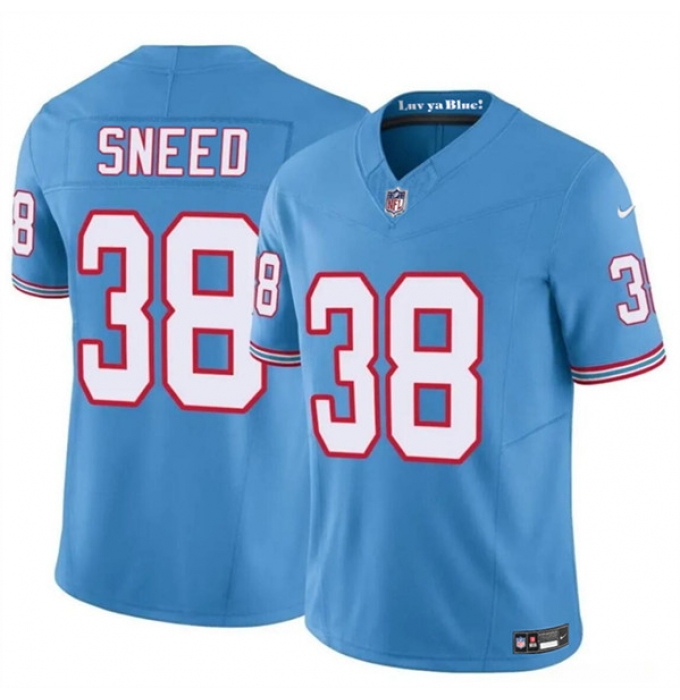 Men's Tennessee Titans #38 L'Jarius Sneed Blue 2024 F.U.S.E. Throwback Vapor Limited Football Stitched Jersey