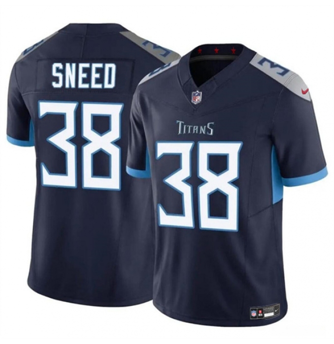 Men's Tennessee Titans #38 L'Jarius Sneed Navy 2024 F.U.S.E. Vapor Limited Football Stitched Jersey