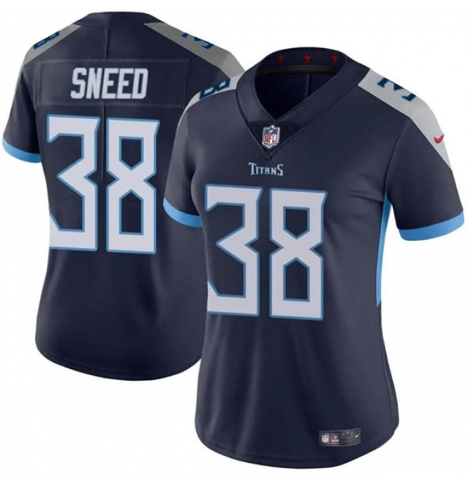 Women's Tennessee Titans #38 L'Jarius Sneed Navy Vapor Football Stitched Jersey