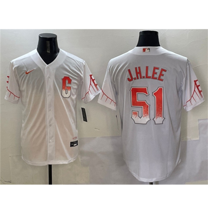 Men's San Francisco Giants #51 Jung Hoo Lee White City Connect Cool Base Stitched Baseball Jersey