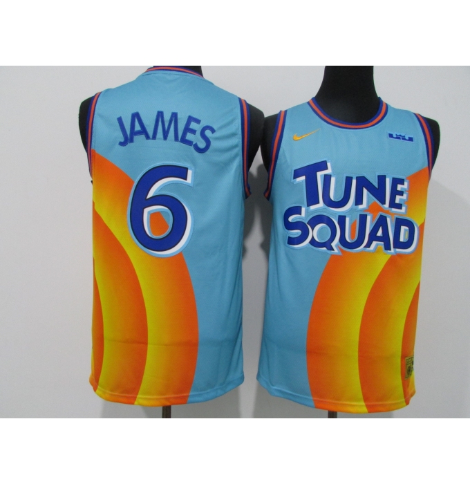 Men's Slam Dunk #6 James Slam dunk version blue NBA jersey