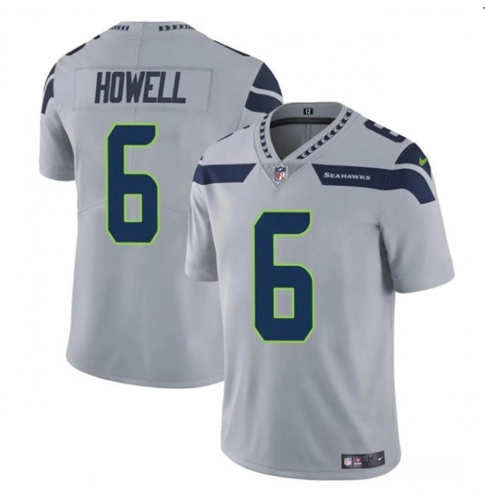 Men's Seattle Seahawks #6 Sam Howell Gray Vapor Limited Football Stitched Jersey