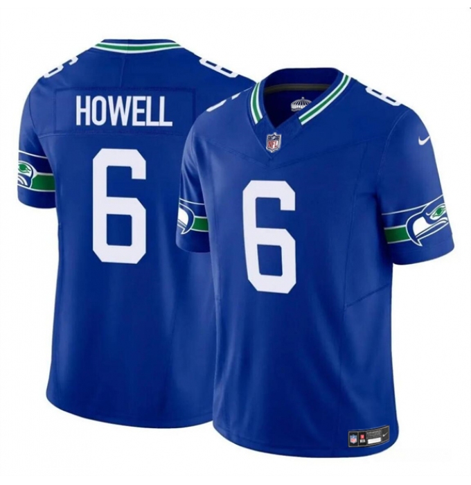 Men's Seattle Seahawks #6 Sam Howell Royal 2023 F.U.S.E. Vapor Throwback Limited Football Stitched Jersey