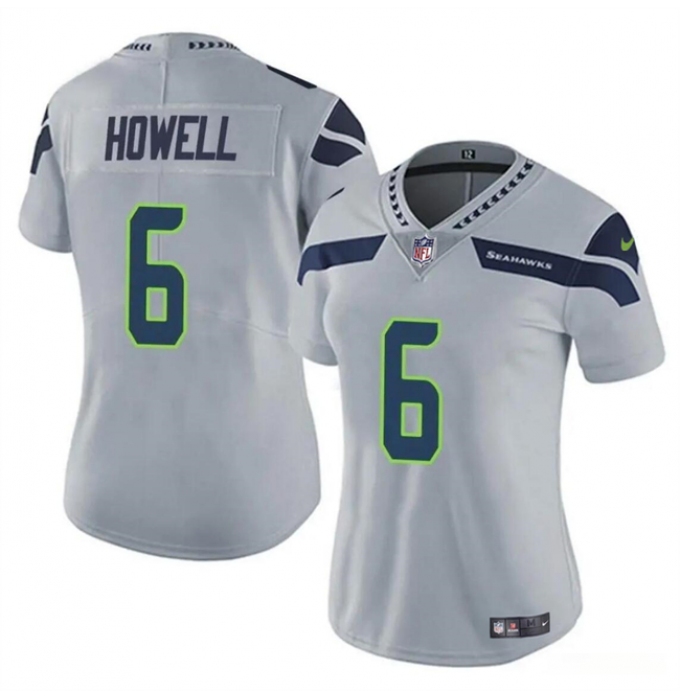 Women's Seattle Seahawks #6 Sam Howell Gray Vapor Limited Football Stitched Jersey