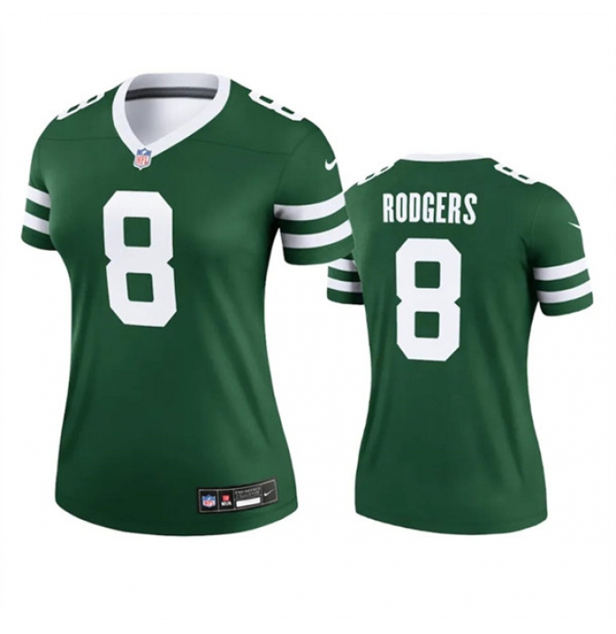 Women's New York Jets #8 Aaron Rodgers Green 2024 Football Stitched Jersey(Run Small)