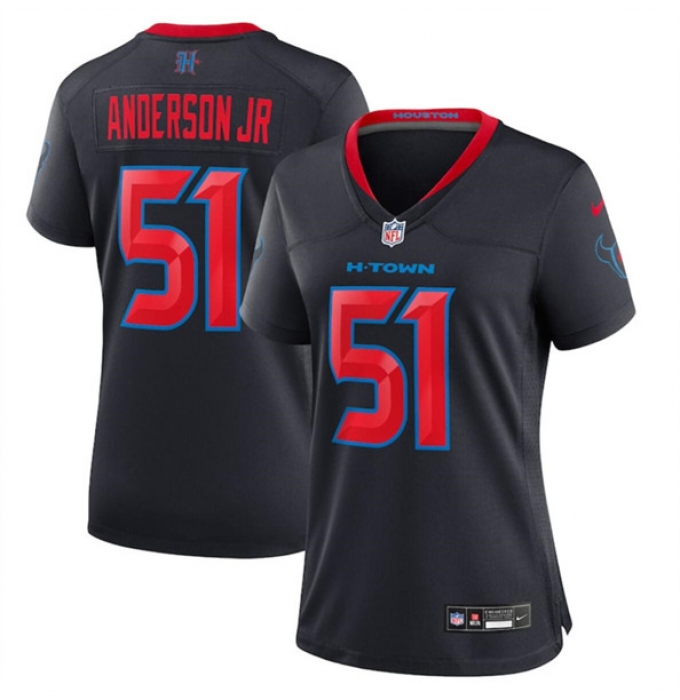 Women's Houston Texans #51 Will Anderson Jr. Navy 2024 2nd Alternate Stitched Jersey