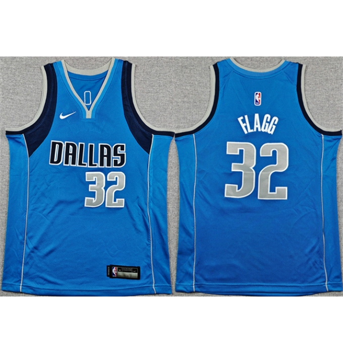 Youth Dallas Mavericks #32 Cooper Flagg Blue 2025 Icon Edition Stitched Basketball Jersey