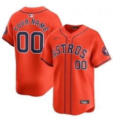 Men's Houston Astros Customized Orange 2024 Alternate Limited Stitched Baseball Jersey