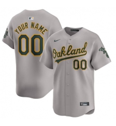 Men's Oakland Athletics Active Player Custom Gray Away Limited Stitched Jersey