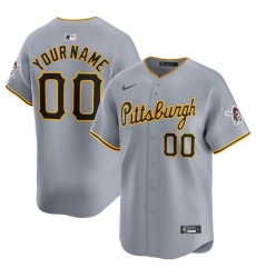 Men's Pittsburgh Pirates Active Player Custom Gray Away Limited Baseball Stitched Jersey