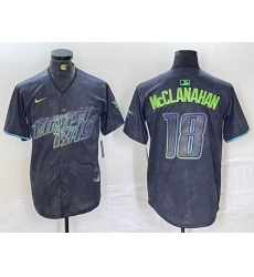 Men's Tampa Bay Rays #18 Shane McClanahan Charcoal 2024 City Connect Limited Stitched Jersey