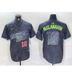 Men's Tampa Bay Rays #18 Shane McClanahan Number Charcoal 2024 City Connect Limited Stitched Jerseys