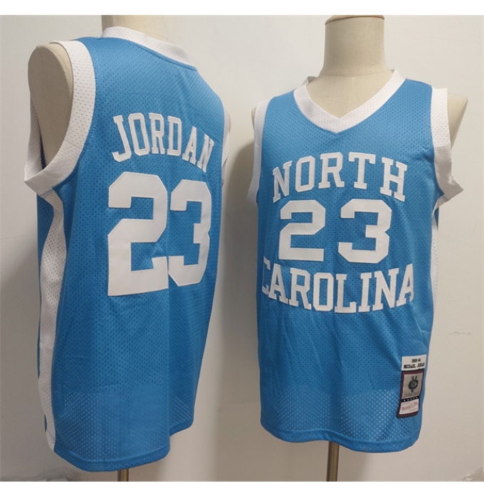 Men's North Carolina Tar Heels #23 Michael Jordan Light Blue Throwback Stitched Jersey