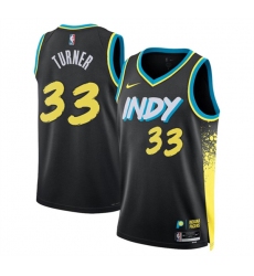 Men's Indiana Pacers #33 Myles Turner Black 2023-24 City Edition Stitched Basketball Jersey