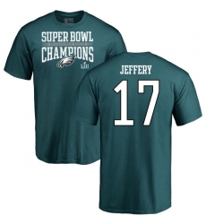 Nike Philadelphia Eagles #17 Alshon Jeffery Green Super Bowl LII Champions T-Shirt