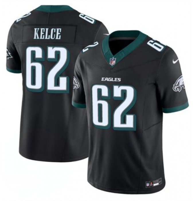 Men's Philadelphia Eagles #62 Jason Kelce Black 2024 F.U.S.E. Vapor Untouchable Limited Football Stitched Jersey