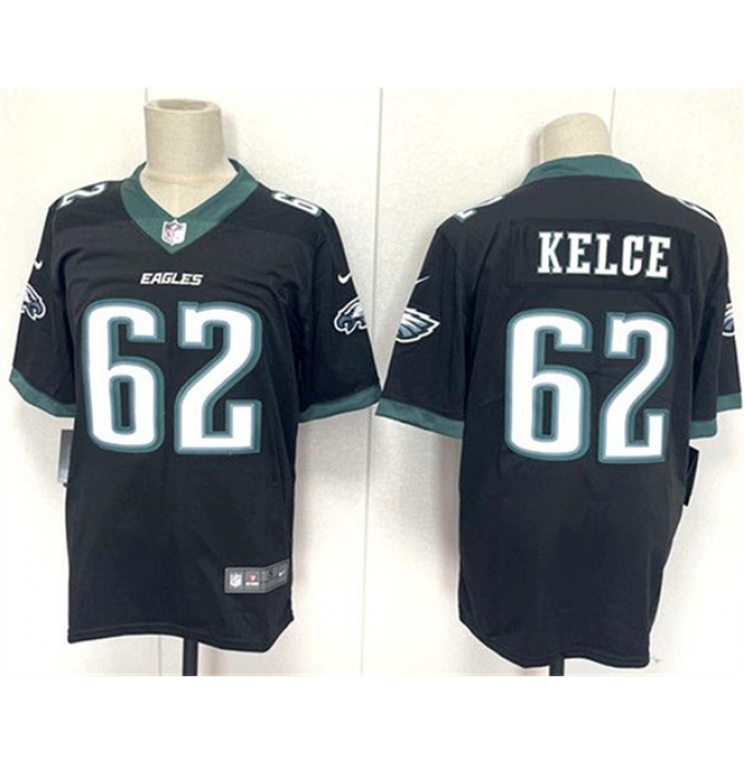 Men's Philadelphia Eagles #62 Jason Kelce Black 2024 New Vapor Untouchable Limited Football Stitched Jersey