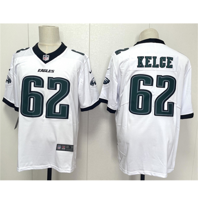 Men's Philadelphia Eagles #62 Jason Kelce White 2024 New Vapor Untouchable Limited Football Stitched Jersey