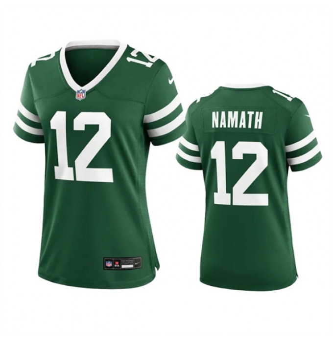 Women's New York Jets #12 Joe Namath Green 2024 Football Stitched Jersey(Run Small)
